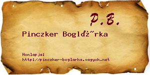 Pinczker Boglárka névjegykártya